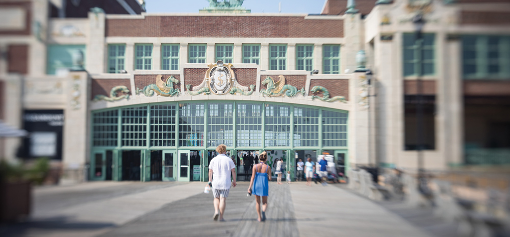 two people walking up to Asbury Park