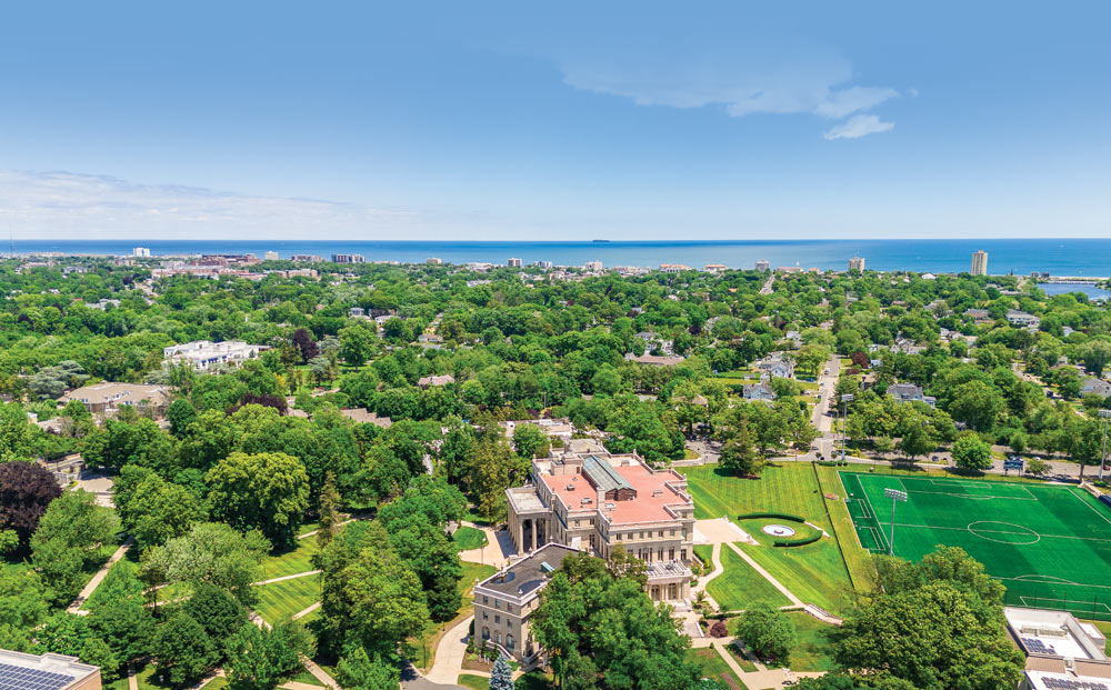 aerial view of Monmouth University and West Long Branch