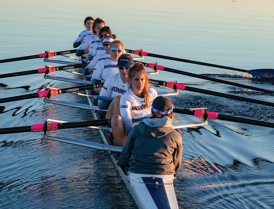 woman rowers in a boat